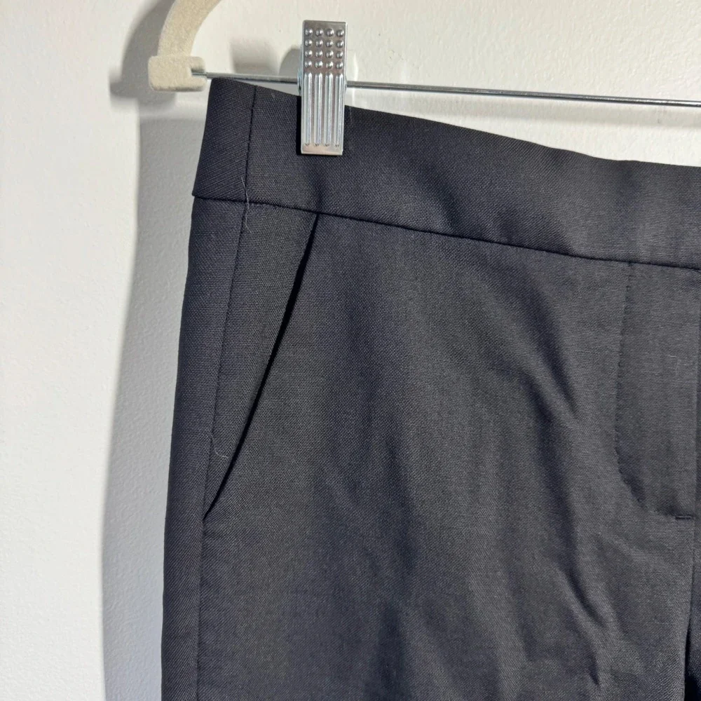 Tory Burch Black Wool Blend Straight Leg Dress Pants Size 4 Professional Trouser